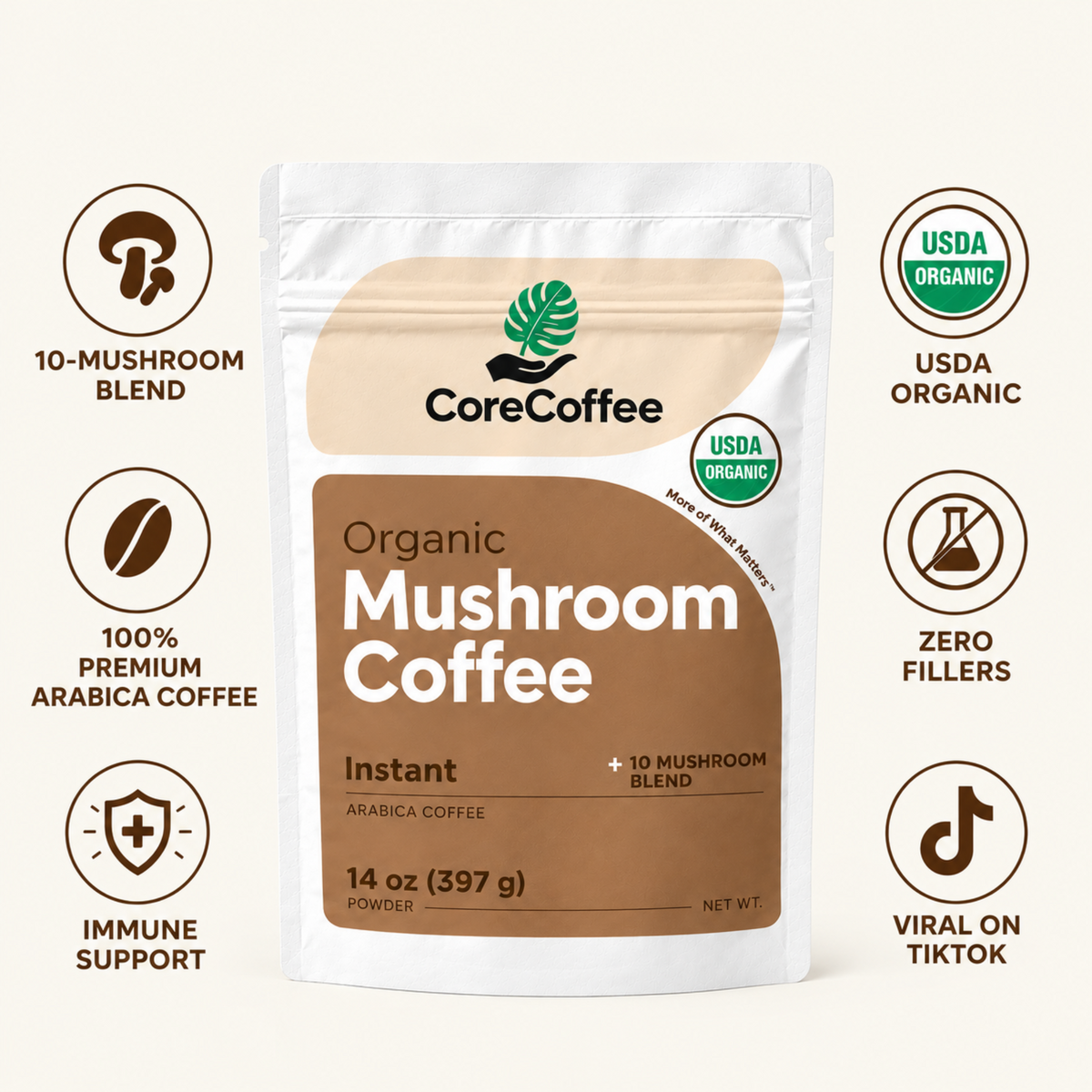 Organic Instant 10 in 1 Mushroom Coffee