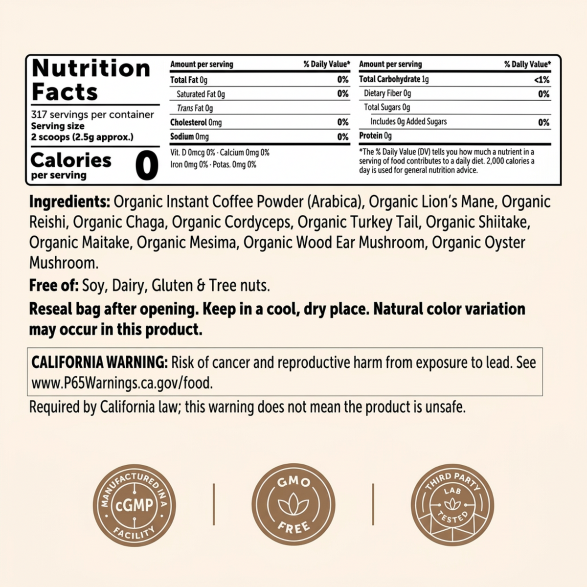 Organic Instant 10 in 1 Mushroom Coffee